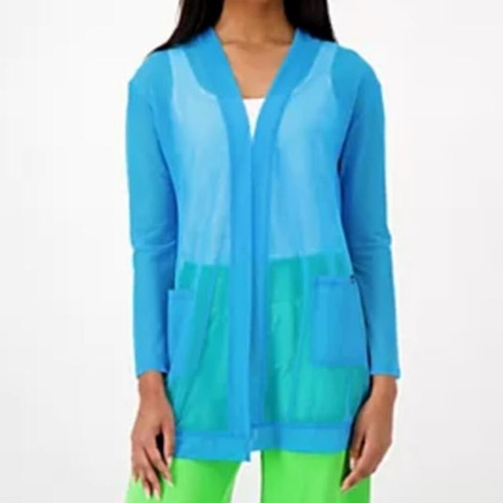 Lug Skeeter Sheer Illusion Cardigan Small Sky Blue